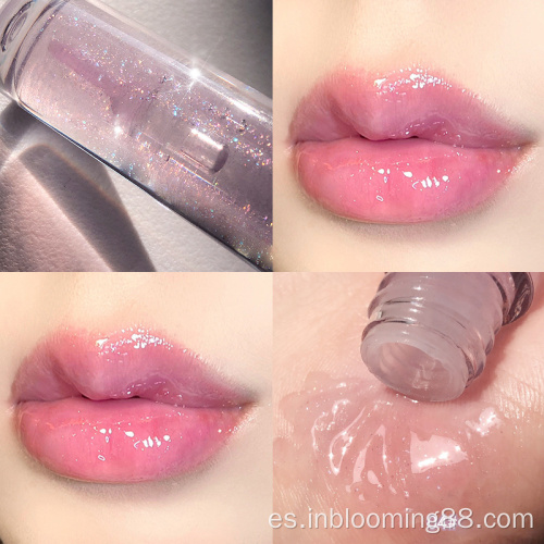 Venta al por mayor Clear Glitter Glossy Lip Gloss Private Label